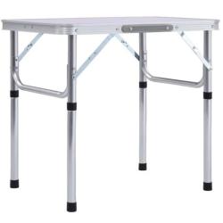 Table camping pliable aluminium blanc 60x45 cm transport facile
