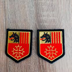 &Eacute;cusson tissu Gendarmerie r&eacute;gion Languedoc Roussillon (lot de 2) neuf