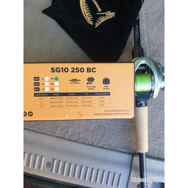 Moulinet pour gaucher Savage gear sg10 250 bc