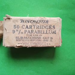 boite carton vide ww2 winchester 9mm parabellum