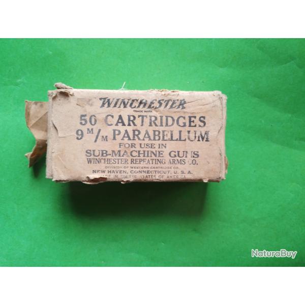 boite carton vide ww2 winchester 9mm parabellum