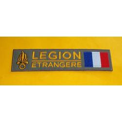 TISSU PATCH : BANDE DE LA LEGION ETRANGERE AVEC DRAPEAU , DIAMETRE 14 CM , BON ETAT VOIR PHOTOS . PO