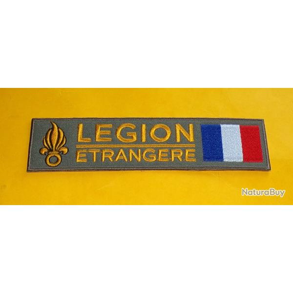 TISSU PATCH : BANDE DE LA LEGION ETRANGERE AVEC DRAPEAU , DIAMETRE 14 CM , BON ETAT VOIR PHOTOS . PO