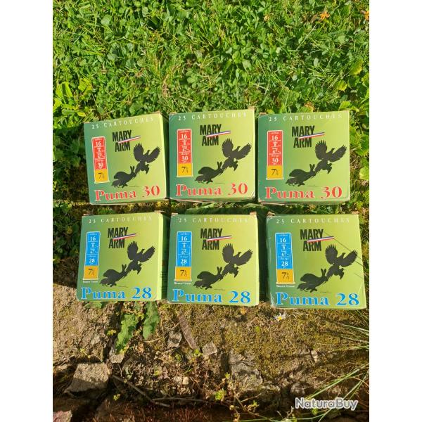 6 bo�tes de 25 cartouches 16/67 Mary Arm