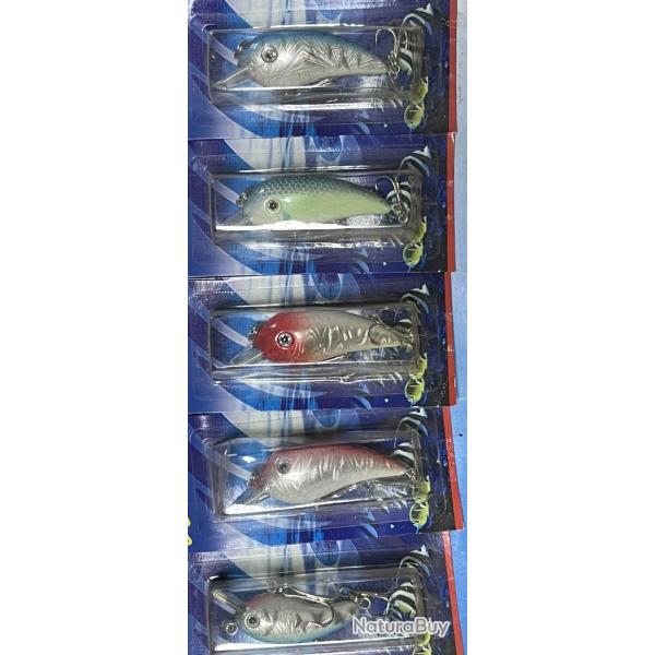5 LEURRES BRUITEURS  A PALETTE DOUBLE TRIDENTS