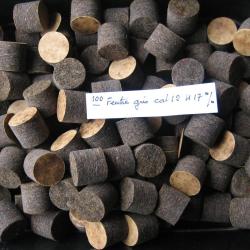 100 bourrrs feutre gris cal 12 hauteur 17 mm