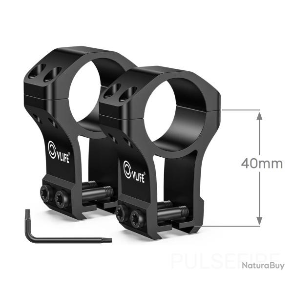 Anneaux de montage EXTRA-HAUTS CVLife pour rail de 11mm