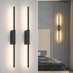 Lot de x2 Lampe Murale LED d'Int&eacute;rieur sans Fil avec Batterie 60cm 7W, Dimmable avec T&eacute;l&eacute;commande et
