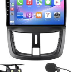 Autoradio 2 din pour Peugeot 207 2006-2015. Wireless Carplay&Android Auto 9" &Eacute;cran Tactile avec Navi