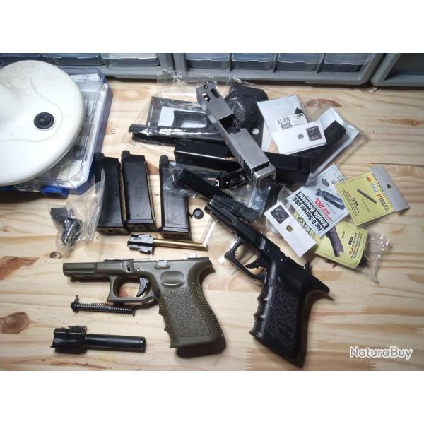 Lot pieces Glock KJW et Guarder