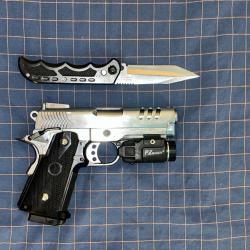 Airsoft baby Hi-capa culasse polie chrome GBB WE