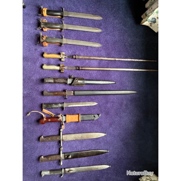 Lot de 11 ba�onnettes
