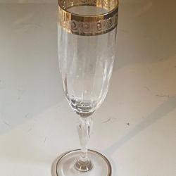SERVICE DE 36 VERRES EN CRISTAL DE MURANO DOR&Eacute; &Agrave; L'OR FIN PRODUCTION ARTISANAL &laquo;&nbsp;FRATELLI FUMO&nbsp;&raquo;