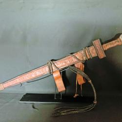 ANCIENNE EPEE AFRICAINE TAKOUBA DU PEUPLE MANDARA, REGION MONTAGNEUSE DU CAMEROUN, NO TOUAREG, RARE