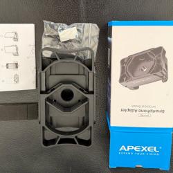 Support  smartphone NEUF de marque APEXEL s'adaptant sur oculaire lunette contr&ocirc;le de tir.