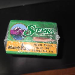 Ogives Sierra MatchKing HPBT cal.338 250grs boite de 50