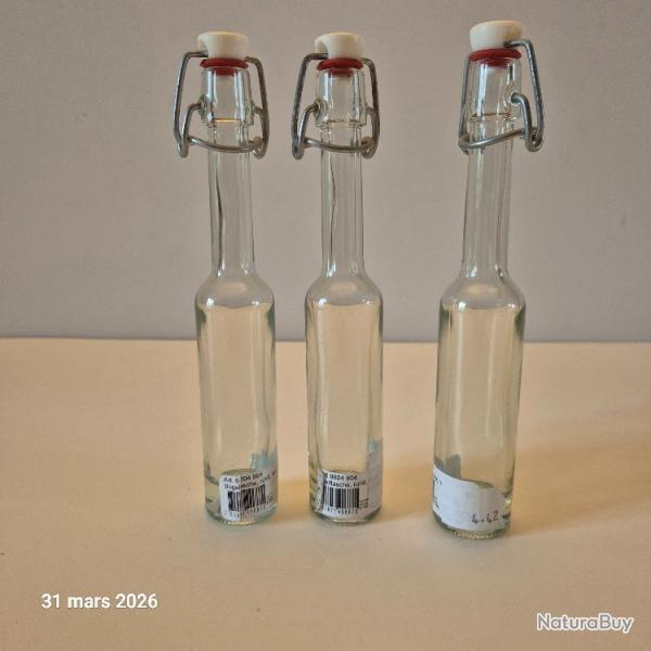 3 bouteilles mignonnettes avec bouchon �tanche, 40 ml, neuves