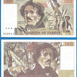 France 100 Francs 1984 Billet Delacroix Franc