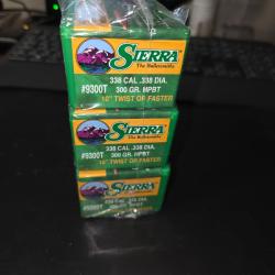 Ogives Sierra MatchKing HPBT cal.338 300grs boite de 50