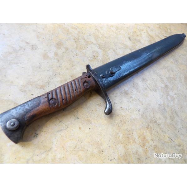 baionnette fusil mauser G98 ww1 premi�re guerre large 1�type oreillette WKC 1911 fourreau repeint
