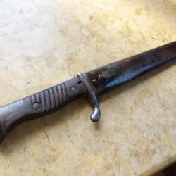 baionnette fusil mauser G98 ww1 premi&egrave;re guerre lame large martel&eacute;e 2&deg;type 1915  DMF AG Duisburg