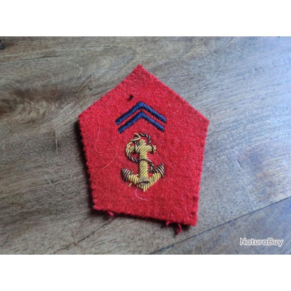 insigne patte de col a cannetille coloniale marine