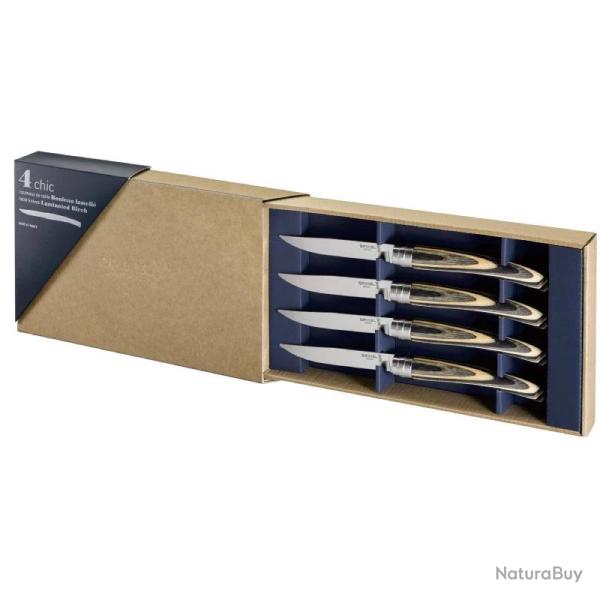 Opinel 4 Chic de table Bois de bouleau lamell�
