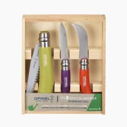 Opinel Garden, Coffret cadeau Jardin, acier inoxydable/bois, 3 pi&egrave;ces, bo&icirc;te