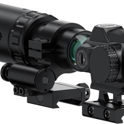Viseur Point Rouge V90 Loupe 1.5x-5x M57 Red Dot 25mm 2 MOA  Montage Flip Co-Witness Rail Picatinny