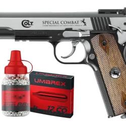 Pack pistolet BB Colt Special Combat Classic CO2 - Cal. 4,5 mm + 10 capsules CO2