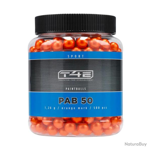 Billes pour arme de d�fense T4E Paintball Bio Orange - Cal. 50 x500