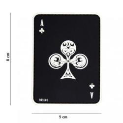 Patch 3D PVC Carte AS de Trefle (101 Inc) Noir