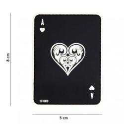 Patch 3D PVC Carte AS de Coeur (101 Inc) Noir