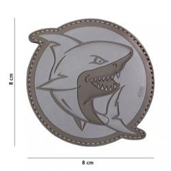 Patch 3D PVC Shark Attack (101 Inc) Wolf Grey