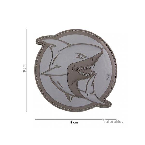 Patch 3D PVC Shark Attack (101 Inc) Wolf Grey