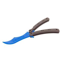 Couteau Papillon d'Entra&icirc;nement Airsoft (DragonPro) Bleu