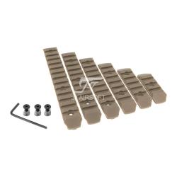 Set Rail (6 pcs) pour Garde-Main Keymod (JJ Airsoft) D&eacute;sert
