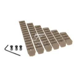 Set Rail (6 pcs) pour Garde-Main Keymod (JJ Airsoft) D&eacute;sert