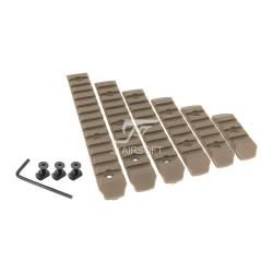 Set Rail (6 pcs) pour Garde-Main M-Lok (JJ Airsoft) D&eacute;sert