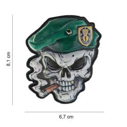 Patch 3D PVC Skull Green Beret (101 Inc)