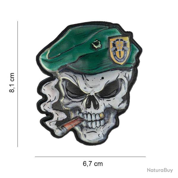 Patch 3D PVC Skull Green Beret (101 Inc)