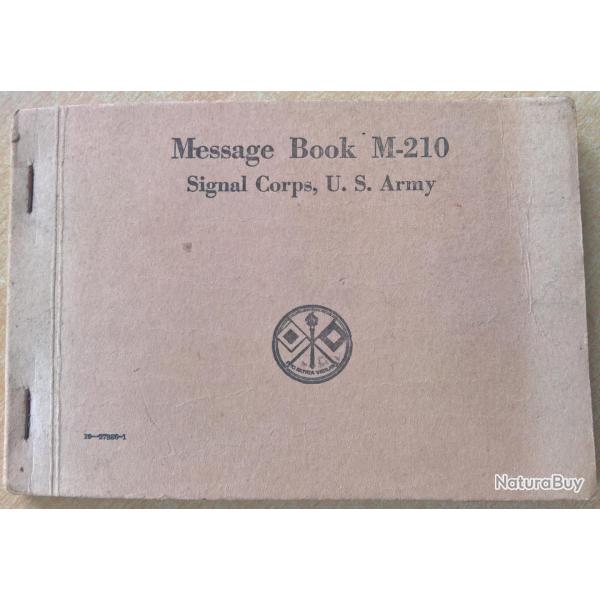 Carnet, livret US WW2 Message Book M-210 Signal Corps, U.S. Army