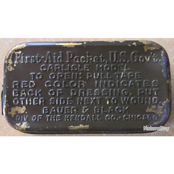 Peu courant pansement US WW2 First Aid premier mod�le 1940