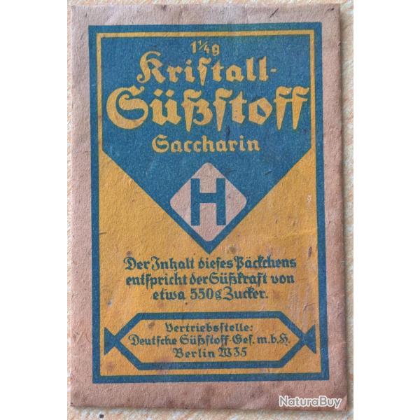 Sachet de saccharine, sucre Allemand WW2