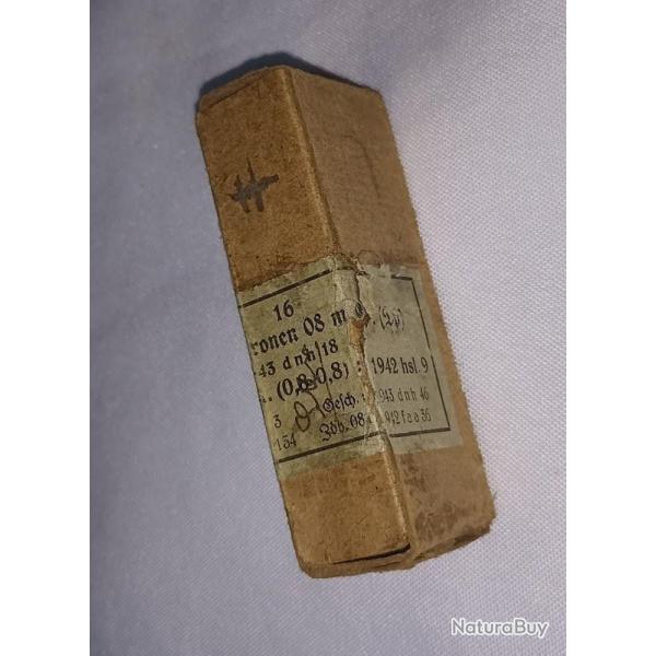 Boite vide 9mm p38 p08 allemand 39/45 collection 1942