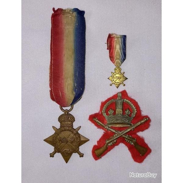 M�dailles British STAR 1914/15 attribu�e WW1