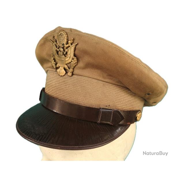 Casquette officier US army seconde guerre toile sable