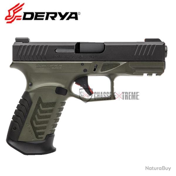 Pistolet DERYA DY9 avec Optic Ready Cal 9x19 Noir/Vert