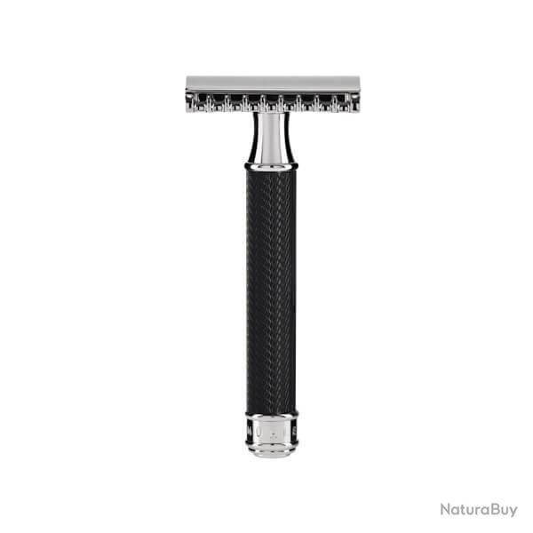 Rasoir de s�curit� Muhle Tradition m�tal noir et peigne ouvert