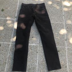 Pantalon cuir de buffle marron fonc&eacute;